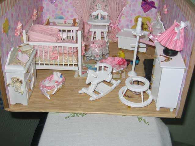 Vitrine Miniature Chambre Bébé Artisanale – Décoration Bouleau Fait Main France