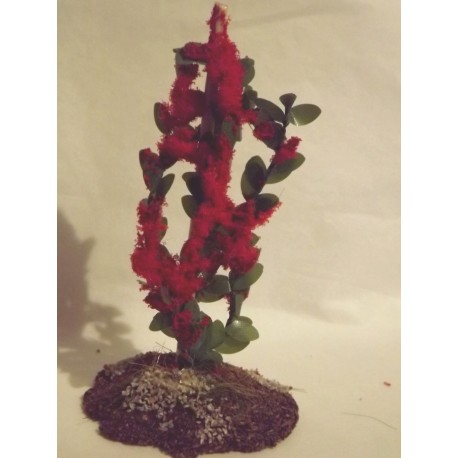 Arbrisseau fleuri rouge, 10cm de haut
