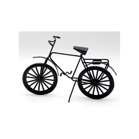Vélo en métal, noir, 9,5cm de haut