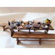 Table de banquet garnie et 2 bancs 14cm de long