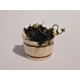 Baquet en bois garni de raisins (haut : 2,7cm)