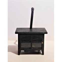 Poêle à bois éclairé effet feu (4,8cm de haut)