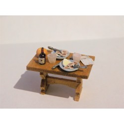 Table garnie, bois de buis,  modèle 1(3,4cm long)