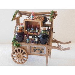 Charrette vente de vin 10,5cm de long