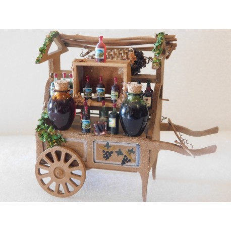 Charrette vente de vin 10,5cm de long