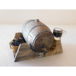 Tonneau de vin modèle 2,  7cm de long