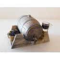 Tonneau de vin modèle 2,  7cm de long