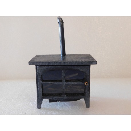 Poêle à bois éclairé , 6cm de long