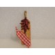 Planchette avec 1 tresse de piments