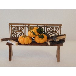 Banc avec potirons en argile (modèle 1)