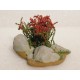 Décor pierres et plantes fleuries 7,7cm de long
