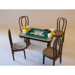 Ensemble partie de cartes, teinté bois