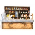 Ensemble bar avec marqueterie loupe d'orme, modèle 1